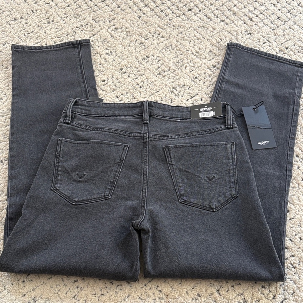 Hudson Jeans Mid-Rise Straight Dark Gray/Washed Black NWT 4/27 Night Time